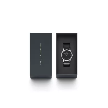DANIEL WELLINGTON Classic Men's Watch 40mm Rose Gold Stainless Steel Black Leather
