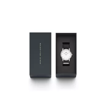Daniel Wellington Classic vīriešu pulkstenis DW00100677 40mm rozā zelta nerūsējošā tērauda korpuss olas čaumalas balts ciparnīca melna ādas siksniņa