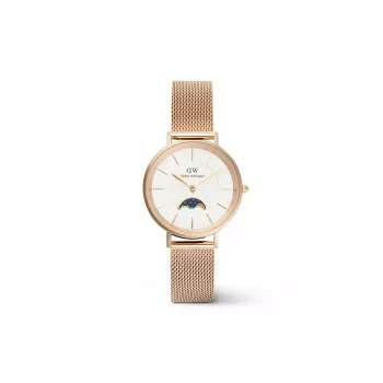 DANIEL WELLINGTON Petite Lumine 32mm Sudraba pulkstenis ar pērlmātes ciparnīcu un sudraba sieta siksniņu DW00100773