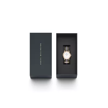 DANIEL WELLINGTON Petite Lumine Sieviešu Pulkstenis 28mm Zelts Nerūsējošā Tērauda Siets DW00100680