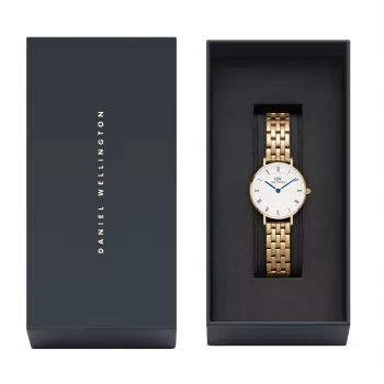 DANIEL WELLINGTON Petite Lumine Sieviešu Pulkstenis 28mm Roze Zelts Siets Strops DW00100682