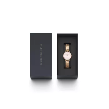 DANIEL WELLINGTON Petite Lumine sieviešu pulkstenis 28mm rožu zelts nerūsējošā tērauda sietiņš DW00100617