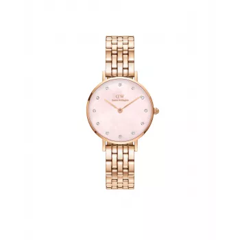 DANIEL WELLINGTON Petite Lumine sieviešu pulkstenis 28mm rožu zelts nerūsējošā tērauda sietiņš DW00100617