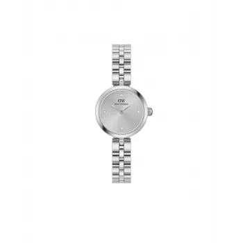 Daniel Wellington Quadro Mini Pressed Sheffield Sieviešu Pulkstenis DW00100719 - 22mm Rožu Zelta Nerūsējošā Tērauda Korpuss, Olas Čaumalas Balts Ciparnīca, Melna Itāļu Ādas Siksniņa