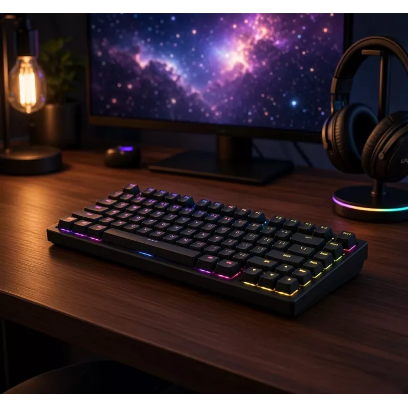 Dark Project ALU81A Terra Nova mehāniskā klaviatūra ar G3MS Moonstone slēdžiem, US ANSI, melna