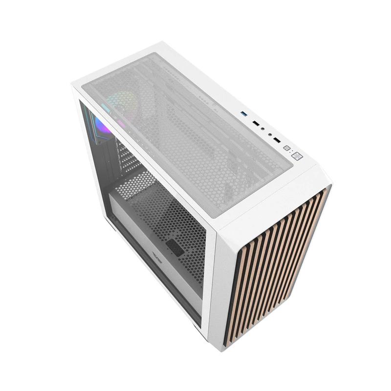Darkflash DS900WD ATX Mid-Tower korpuss (balts) ar 4 ARGB ventilatoriem un rūdīta stikla sānu paneli