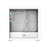 Darkflash DS900WD ATX Mid-Tower korpuss (balts) ar 4 ARGB ventilatoriem un rūdīta stikla sānu paneli
