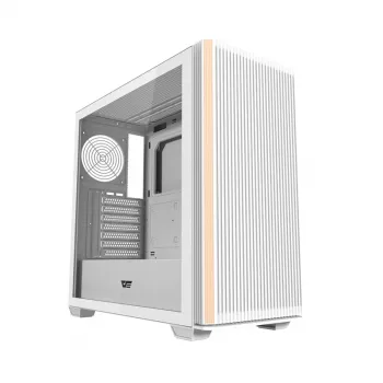 Darkflash DS900WS ATX vidēja torņa datora korpuss, balts, rūdīts stikls, bez ventilatoriem