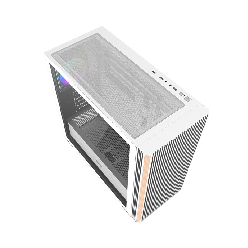 DARKFLASH DS900WS vidējais tornis balts korpuss ar 4 ARGB ventilatoriem