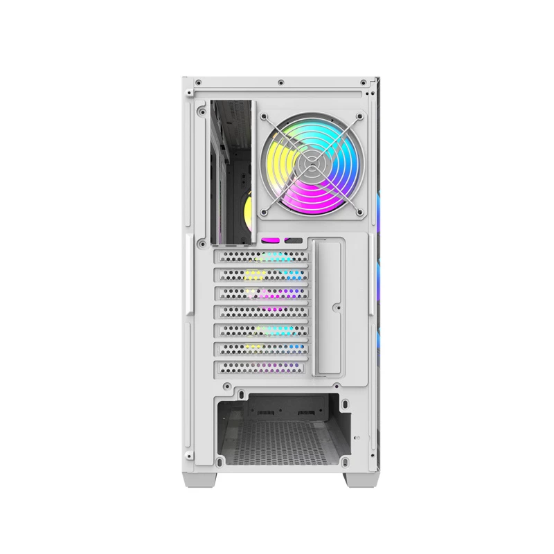 DARKFLASH DS900WS vidējais tornis balts korpuss ar 4 ARGB ventilatoriem