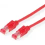Dätwyler Cat 6 S/FTP komutācijas kabelis RJ45 uz RJ45, 0,5 m, sarkans, LSZH 21.05.0001