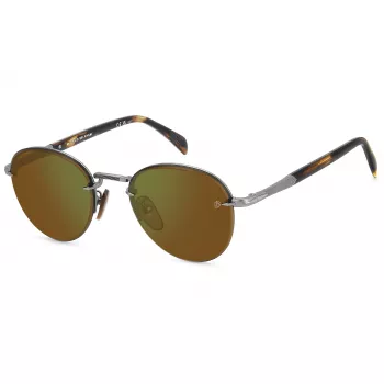 DAVID BECKHAM DB-1173-S-50L Saulesbrilles Vīriešiem Zelts Metāla Rāmis Brūnas Lēcas 51mm