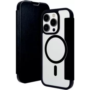 dbramante1928 Helsinki MagSafe Folio vāks iPhone 15 Pro, melna āda ar 3 karšu nodalījumiem HE61CLBL1882