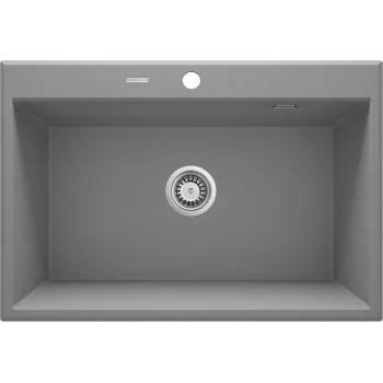 DEANTE 1-Bowl Granite Composite Kitchen Sink, Black, 780x500mm, Inset Top-Mount