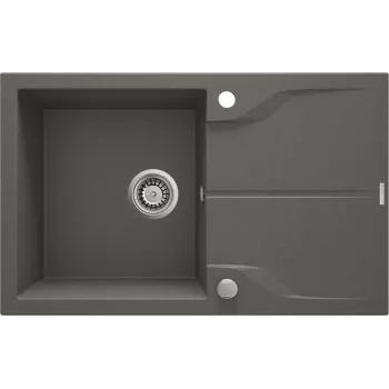 DEANTE 1-Bowl Granite Composite Kitchen Sink with Integrated Drainer - Black (Nero) 780x435mm