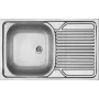 DEANTE 1-Bowl Stainless Steel Kitchen Sink with Drainer - Overlay, 800x600 mm, Satin Finish