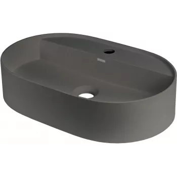 DEANTE Granite Countertop Washbasin with Faucet Island - Oval - Anthracite Grey