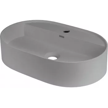 DEANTE Granite Countertop Washbasin ar Faucet Island - Ovāls, Melns, Matēts
