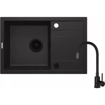 DEANTE Granite Sink with 1-Bowl Faucet with Drainer