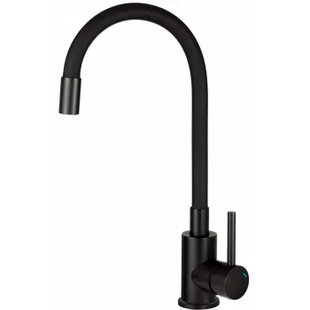 DEANTE virtuves jaucējkrāns ar elastīgu snīpi – Chrome & Matte Black – vienas sviras – Moza sērija