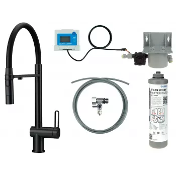 DEANTE virtuves jaucējkrāns ar ūdens filtrācijas sistēmu, elastīgs snīpis BRMFN75M