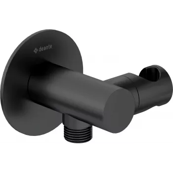 DEANTE Round Angled Connector ar klausules turētāju - Melns