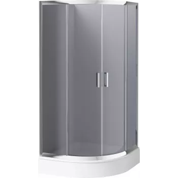 DEANTE Semicircular Shower Enclosure 80x80 cm Black Aluminum Tempered Glass