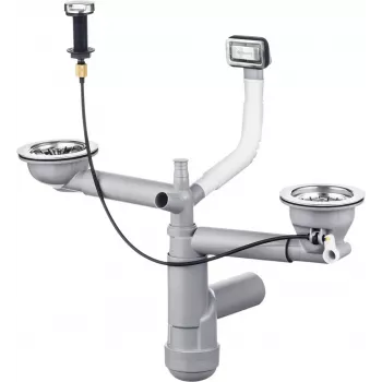 DEANTE Siphon for 1.5- and 2-Bowl Granite Sink - Space-Saver