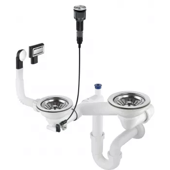 DEANTE Siphon for 1.5- and 2-Bowl Granite Sink - Space-Saver