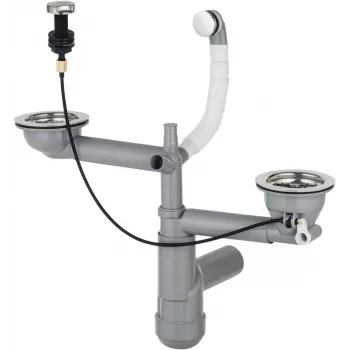 DEANTE Siphon for 1.5- and 2-Bowl Granite Sink - Space-Saver