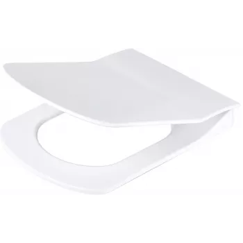 DEANTE Slim Soft-Close Toilet Seat - D-Shape, Duroplast, White, Quick Release