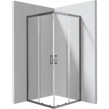 DEANTE Square Shower Cabin 80x80 cm ar dubultajām bīdāmajām durvīm, hromēts rāmis