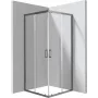 DEANTE Square Shower Cabin 80x80 cm ar dubultajām bīdāmajām durvīm, hromēts rāmis