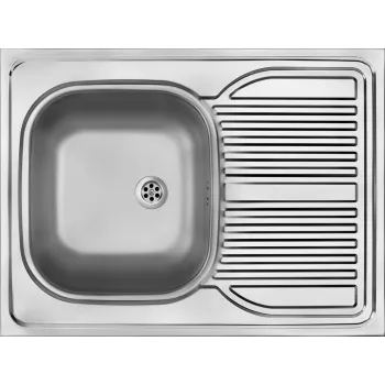 DEANTE ZM6 3110 1-Bowl Stainless Steel Sink with Drainer - Overlay, Brushed, 780x435 mm