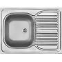 DEANTE ZM6 3110 1-Bowl Stainless Steel Sink with Drainer - Overlay, Brushed, 780x435 mm
