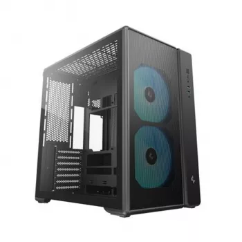 Deepcool CG590 MESH 2F Mid Tower Case - Melns, Rūdīts stikls, 2x120mm ventilatori