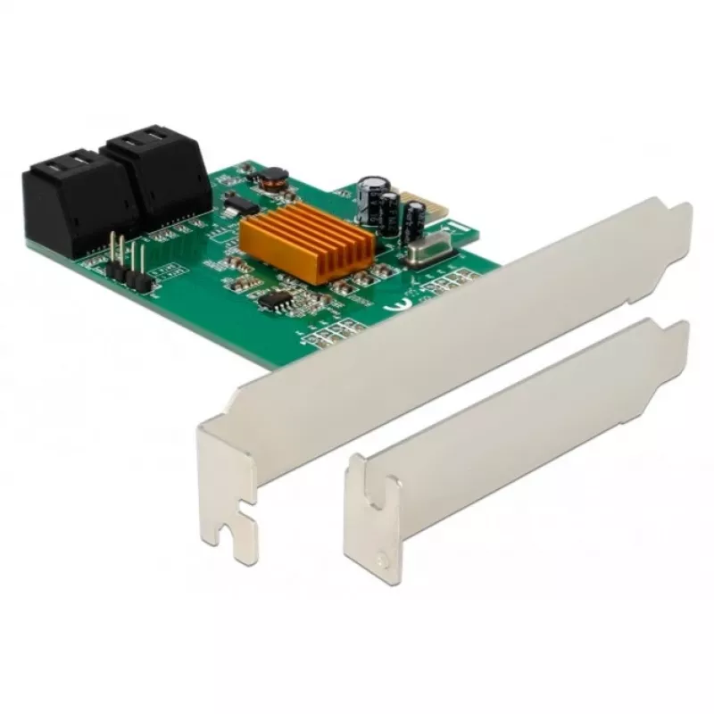DeLOCK 4 portu SATA 6Gb/s PCIe 2.0 x1 kontrollera karte ar Marvell 88SE9215