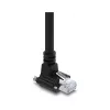 Delock 4m GigE Kameras kabelis Cat.6 S/FTP RJ45 90° Leņķveida skrūvējams fiksators uz RJ45 Taisns - Melns