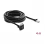 Delock 4m GigE Kameras kabelis Cat.6 S/FTP RJ45 90° Leņķveida skrūvējams fiksators uz RJ45 Taisns - Melns