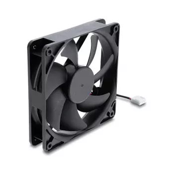 Delock aksiālais ventilators 48 V DC, 120 x 120 x 25 mm, 4 kontaktu PWM, melns