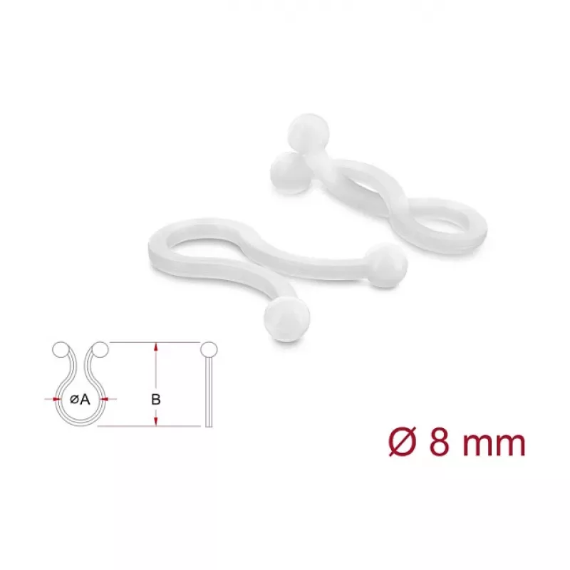 Delock Kabeļu spirālveida aptinums 8 mm caurspīdīgs, 100 gab.