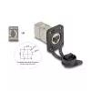 Delock D-Type RJ45 panel mount ligzda Cat.6A STP ar LSA termināciju un IP66 aizsargvāciņu