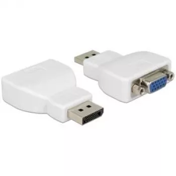 Delock DisplayPort 1.2 uz VGA aktīvais adapteris, balts, 65568