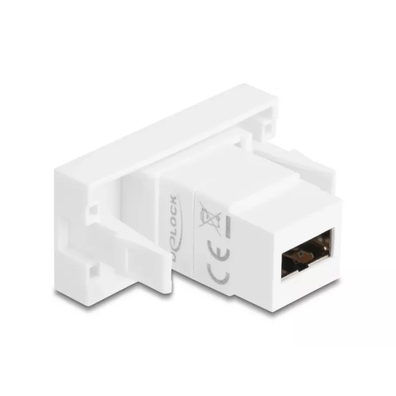 Delock Easy 45 modulis EASY-USB 2.0 Type-A female uz EASY-USB Type-A female balts 90866