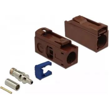 DeLOCK FAKRA F ligzda 25 mm (garā) krimpēšanai - riekstkoka brūna, RAL 8011 89690