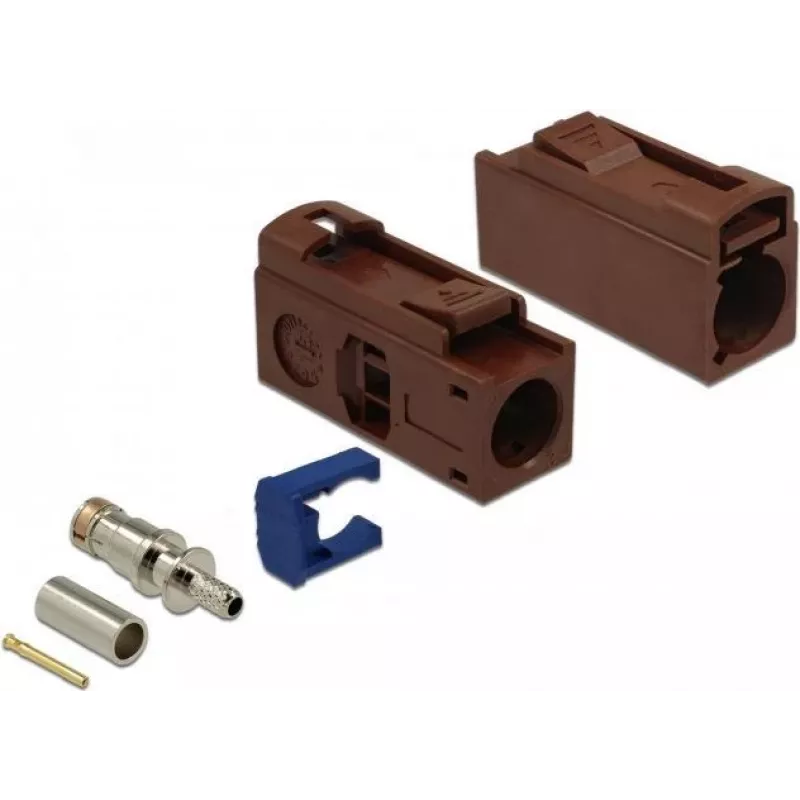 DeLOCK FAKRA F ligzda 25 mm (garā) krimpēšanai - riekstkoka brūna, RAL 8011 89690