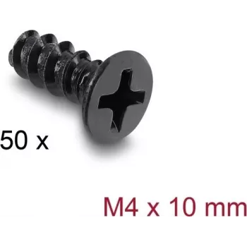 Delock ventilatora skrūves M4 x 10 mm, 50 gab., melnas, 60988
