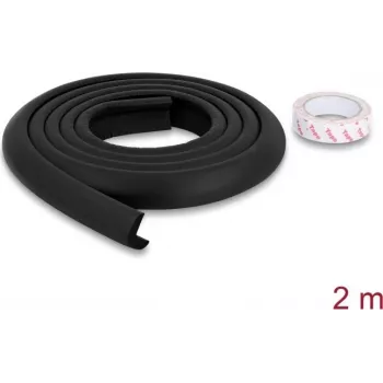 Delock putu aizsarglente malām 24 x 8 mm - garums 2 m, melna (18485)