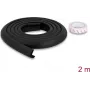 Delock putu aizsarglente malām 24 x 8 mm - garums 2 m, melna (18485)