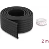 Delock putu aizsarglenta mala ar rievotu virsmu 80 x 8 mm - garums 2 m, melna 18487